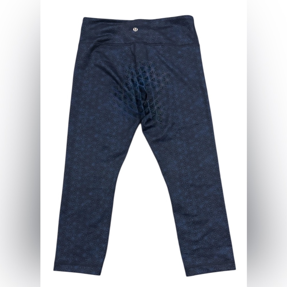 Lululemon Wunder Under Crop II Full-On Luon Exploded Sashico Inkwell Rugged Blue - Picture 4 of 13